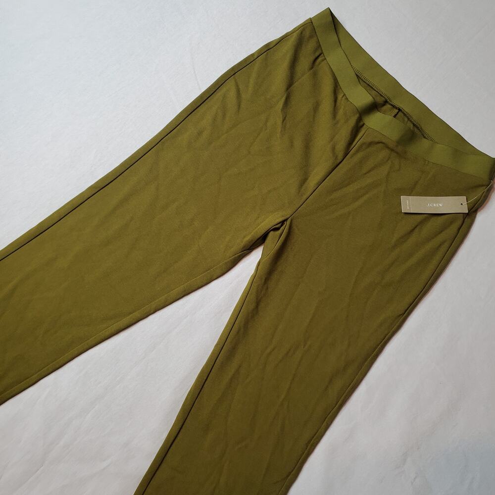 J Crew Womens Size M Ankle-Zip Leggings In Stretch Ponte Green AS748